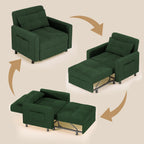 3-in-1 verstellbares Schlafsofa, ausziehbares Sesselsofa, umwandelbares Klappbett für das Wohnzimmer