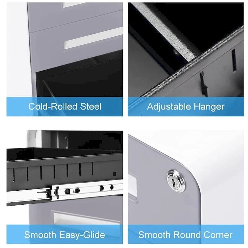 Rollcontainer/Standcontainer mit 3 Schubladen für das Home Office