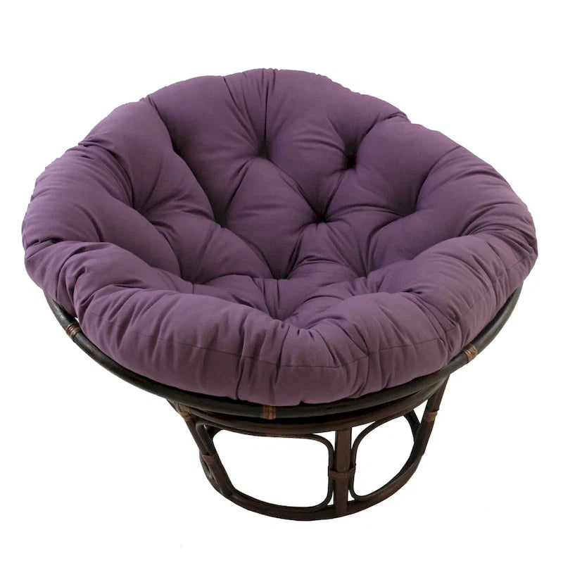 42 Zoll Papasan-Sessel aus Rattan mit Twill-Kissen