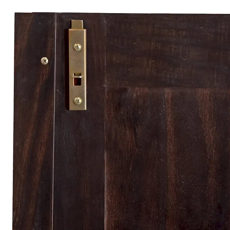 3-türiger Kleiderschrank – Weiß/Mokka/Java – Massivholz