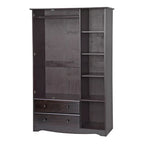 3-türiger Kleiderschrank – Weiß/Mokka/Java – Massivholz