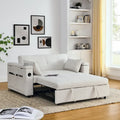 54 Schlafsofa zum Ausziehen, 2-Sitzer-Schlafsofa mit Stauraum, Lendenkissen, USB-Steckdose