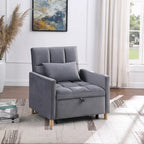 3-in-1 Schlafsofa Loungesessel, Schwarz