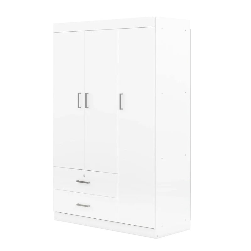 3-türiger Kleiderschrank mit 2 Schubladen