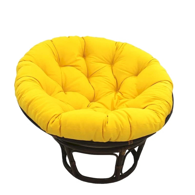 42 Zoll Papasan-Sessel aus Rattan mit Twill-Kissen