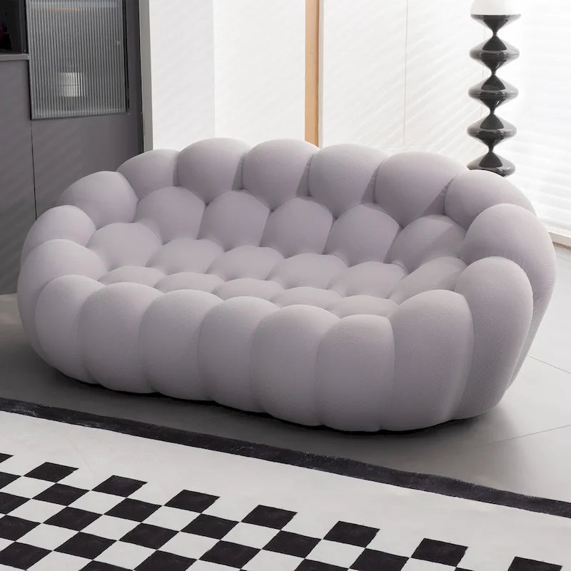 2-Sitzer Blasen-Sofa, geschwungen, Wabenform mit 3D-Textilgewebe für Wohnzimmer, Salon, Apartment