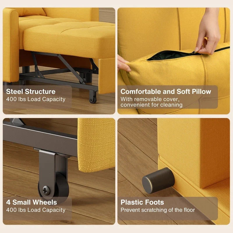 3-in-1 verstellbares Schlafsofa, ausziehbares Sesselsofa, umwandelbares Klappbett für das Wohnzimmer