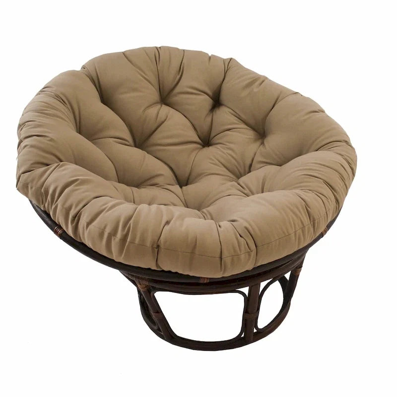 42 Zoll Papasan-Sessel aus Rattan mit Twill-Kissen