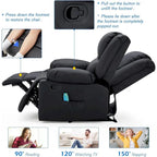 2-Sitzer-Liegesofa mit Wärme- und Massagefunktion
