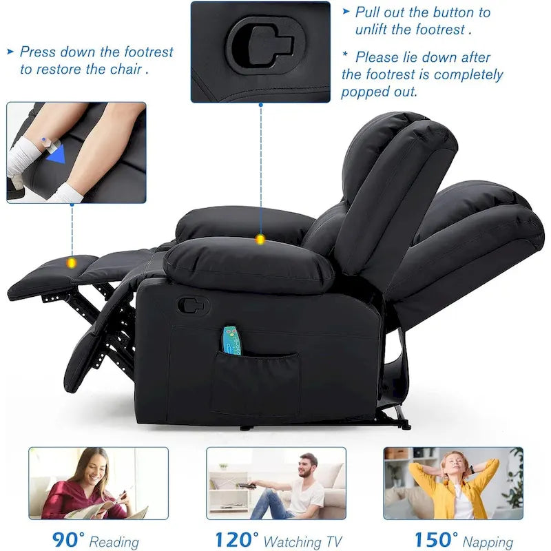 2-Sitzer-Liegesofa mit Wärme- und Massagefunktion