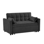 3-in-1 Schlafsofa aus Samt mit Ausziehbett und verstellbarer Rückenlehne
