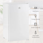 3.2 Cu.Ft Mini-Kühlschrank mit Gefrierfach, eintüriger Kompaktkühlschrank mit einstellbarem Thermostat für das Schlafzimmer