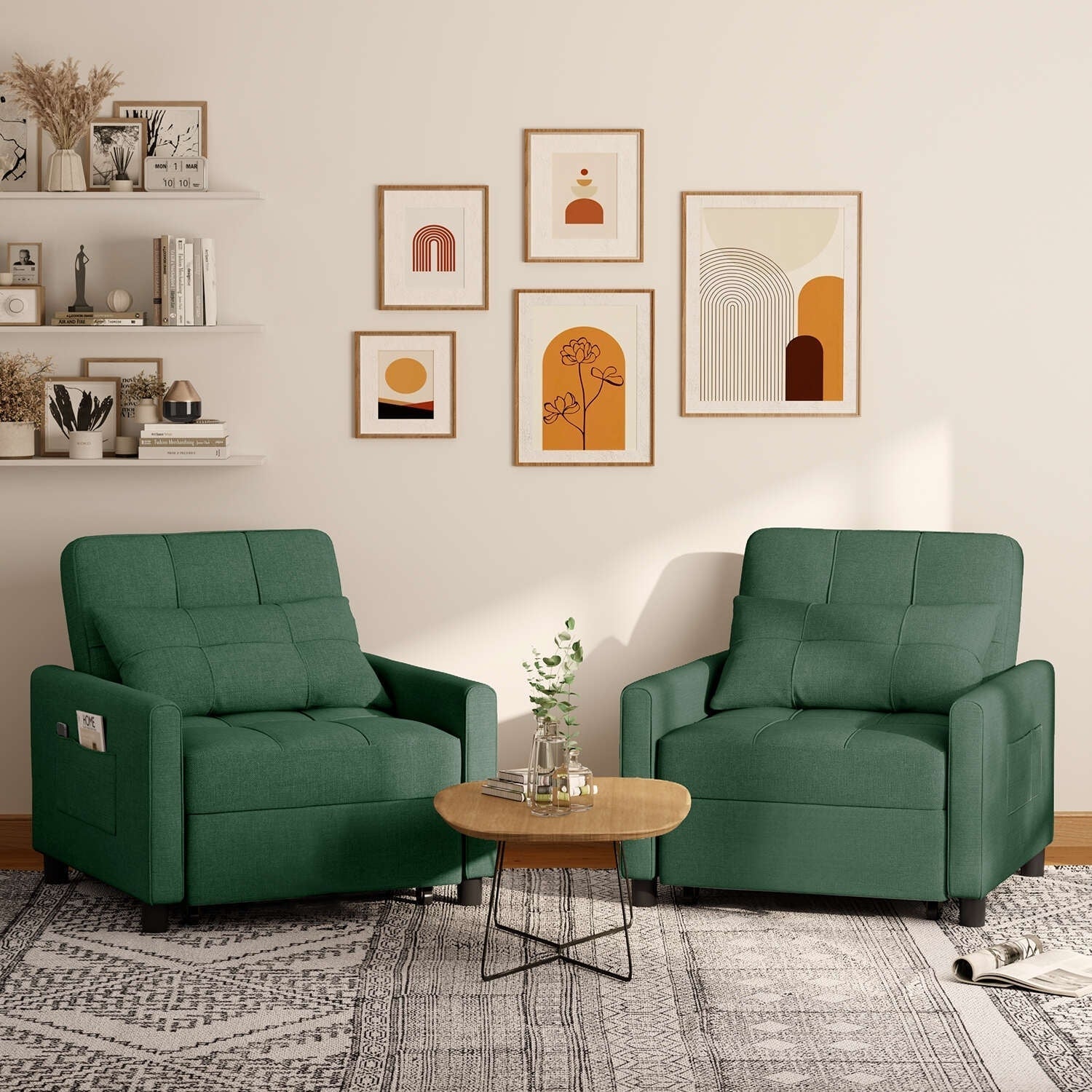 3-in-1 verstellbares Schlafsofa, ausziehbares Sesselsofa, umwandelbares Klappbett für das Wohnzimmer