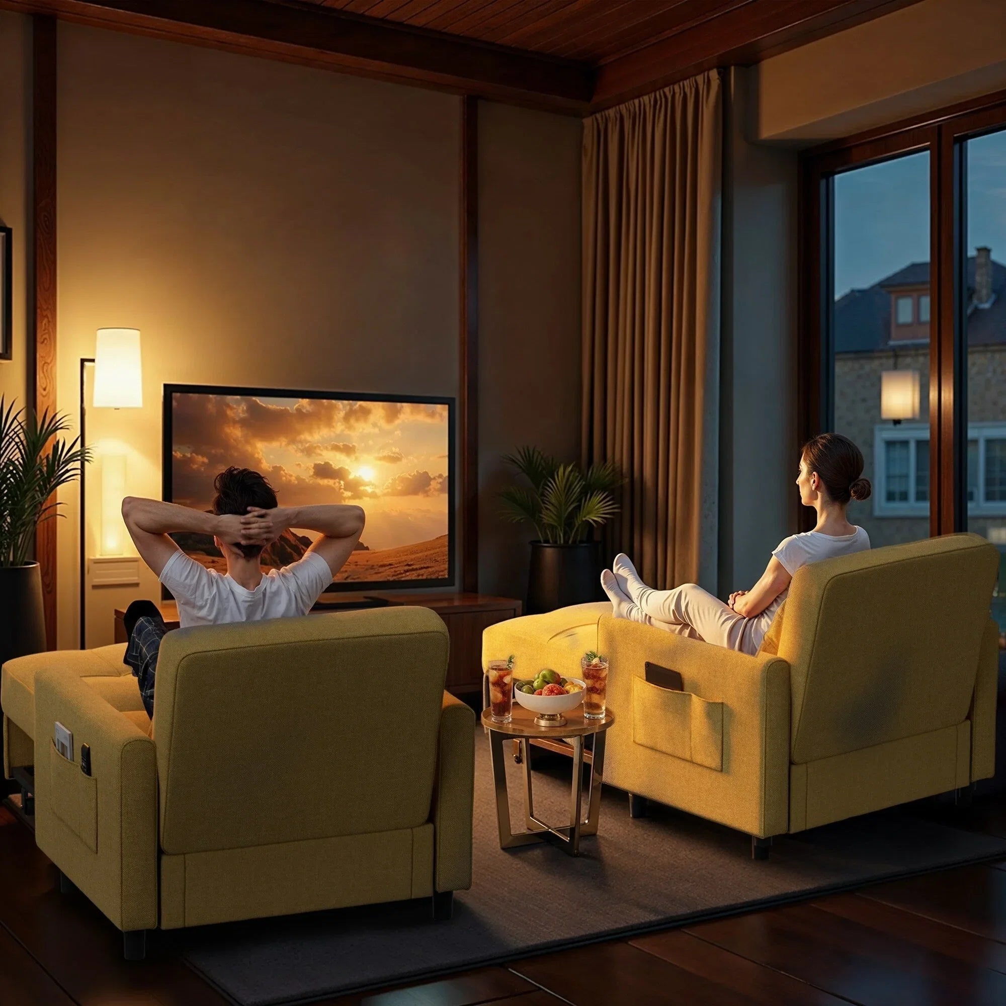 3-in-1 verstellbares Schlafsofa, ausziehbares Sesselsofa, umwandelbares Klappbett für das Wohnzimmer