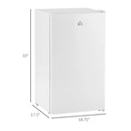 3.2 Cu.Ft Mini-Kühlschrank mit Gefrierfach, eintüriger Kompaktkühlschrank mit einstellbarem Thermostat für das Schlafzimmer