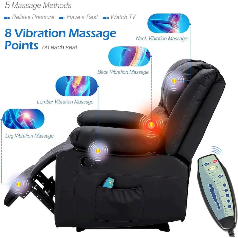 2-Sitzer-Liegesofa mit Wärme- und Massagefunktion