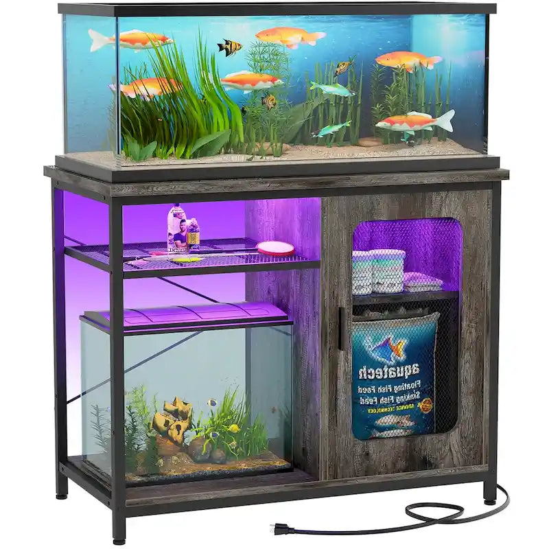 20-29 Gallonen Aquarienunterschrank mit Steckdosen & LED-Beleuchtung