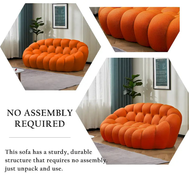 2-Sitzer Blasen-Sofa, geschwungen, Wabenform mit 3D-Textilgewebe für Wohnzimmer, Salon, Apartment