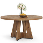 47 Zoll runder Esstisch für 4 Personen, Holztisch im Landhausstil für Küche, Esszimmer, Wohnzimmer