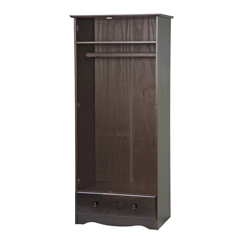 100 % Massivholz Flexibler Kleiderschrank mit Metall- oder Holzknäufen