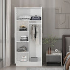 2-türiger Kleiderschrank, freistehender Schlafzimmerschrank mit Kleiderstange