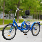 26 Zoll Erwachsenen Dreirad 3-Rad-Fahrrad 7-Gang Dreirad-Fahrrad