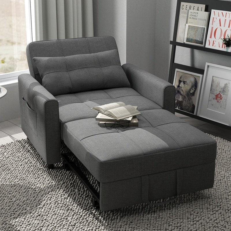 3-in-1 verstellbares Schlafsofa, ausziehbares Sesselsofa, umwandelbares Klappbett für das Wohnzimmer