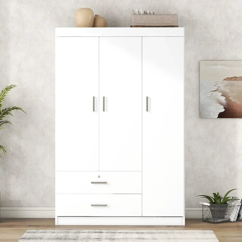 3-türiger Kleiderschrank mit 2 Schubladen
