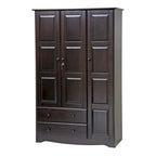 3-türiger Kleiderschrank – Weiß/Mokka/Java – Massivholz