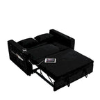 54 Schlafsofa zum Ausziehen, 2-Sitzer-Schlafsofa mit Stauraum, Lendenkissen, USB-Steckdose