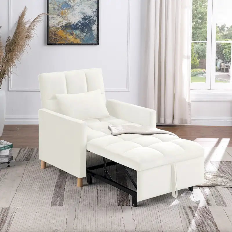 3-in-1 Schlafsofa Loungesessel, Schwarz