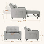 3-in-1 verstellbares Schlafsofa, ausziehbares Sesselsofa, umwandelbares Klappbett für das Wohnzimmer