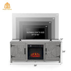 58 Farmhouse elektrische Kamin-TV-Ständer Konsolentisch für Fernseher bis zu 65 Zoll