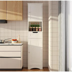 67 Zoll hoher Badezimmerschrank, schmaler Wäscheschrank, Aufbewahrungsschrank mit 2 Türen und Schublade