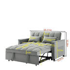 3-in-1 Schlafsofa aus Samt mit Ausziehbett und verstellbarer Rückenlehne