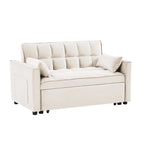 3-in-1 Schlafsofa aus Samt mit Ausziehbett und verstellbarer Rückenlehne