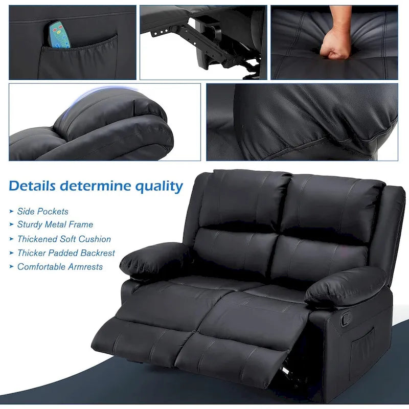 2-Sitzer-Liegesofa mit Wärme- und Massagefunktion