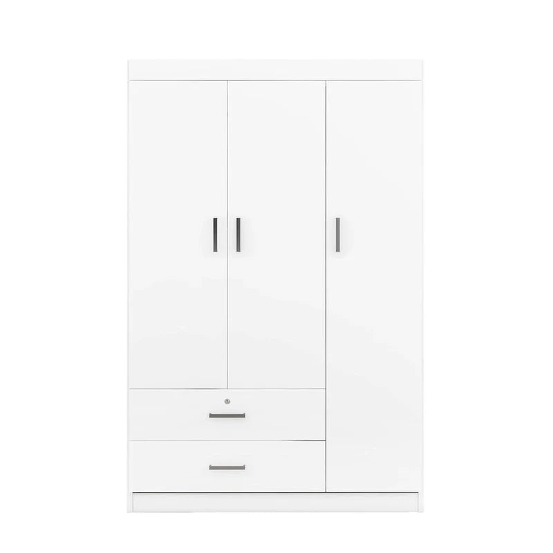 3-türiger Kleiderschrank mit 2 Schubladen