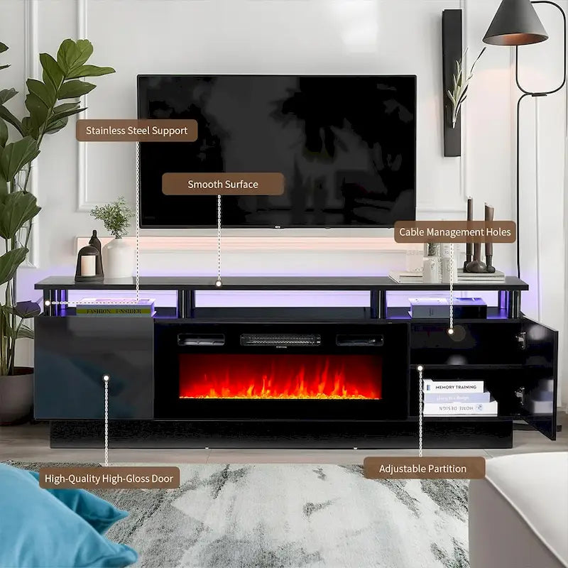 70  TV-Ständer mit Elektrokamin, 36  Elektrokamin