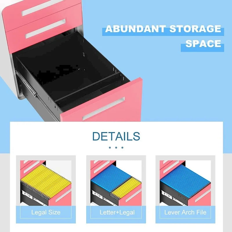 Rollcontainer/Standcontainer mit 3 Schubladen für das Home Office