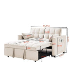 3-in-1 Schlafsofa aus Samt mit Ausziehbett und verstellbarer Rückenlehne