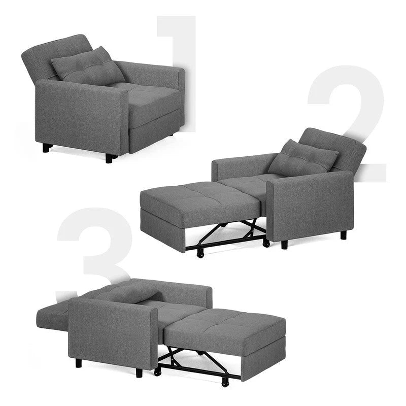 3-in-1 verstellbares Schlafsofa, ausziehbares Sesselsofa, umwandelbares Klappbett für das Wohnzimmer
