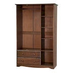 3-türiger Kleiderschrank – Weiß/Mokka/Java – Massivholz