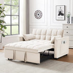 3-in-1 Schlafsofa aus Samt mit Ausziehbett und verstellbarer Rückenlehne