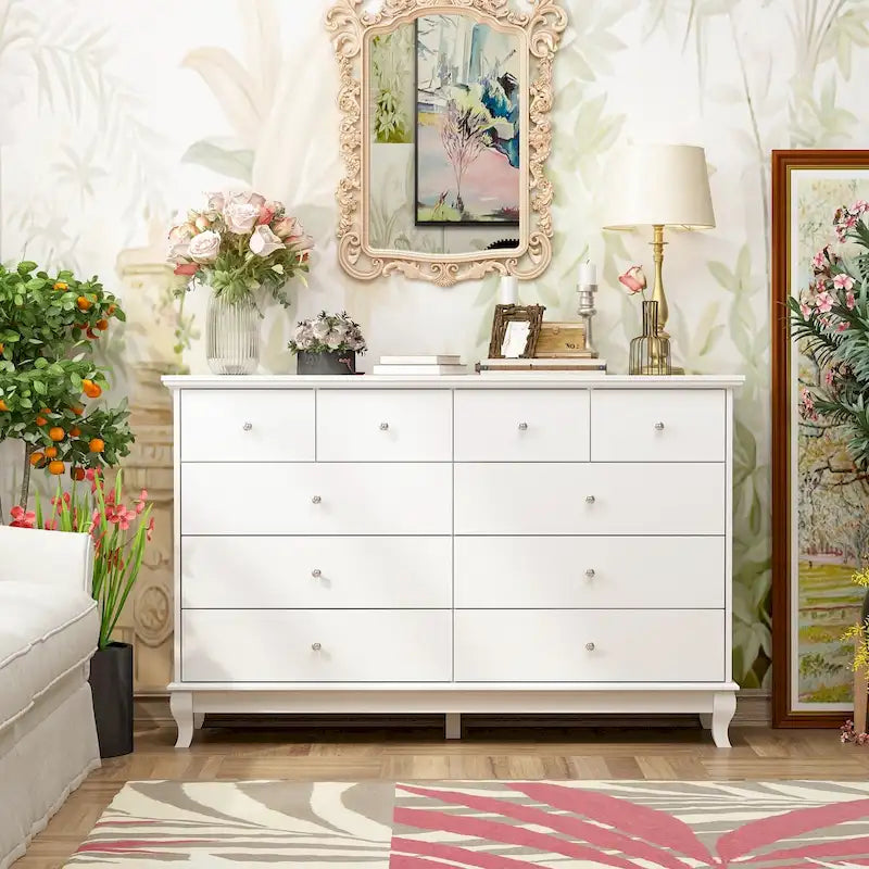 55.1W Lackkommode, lange Kommode für das Schlafzimmer, Schubladenkommode
