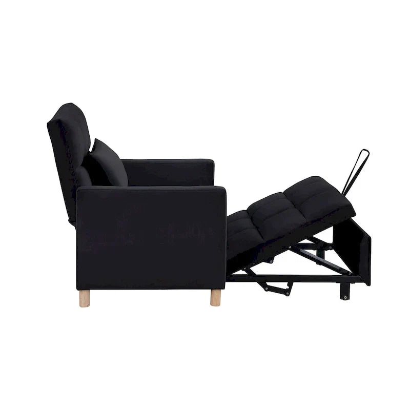 3-in-1 Schlafsofa Loungesessel, Schwarz