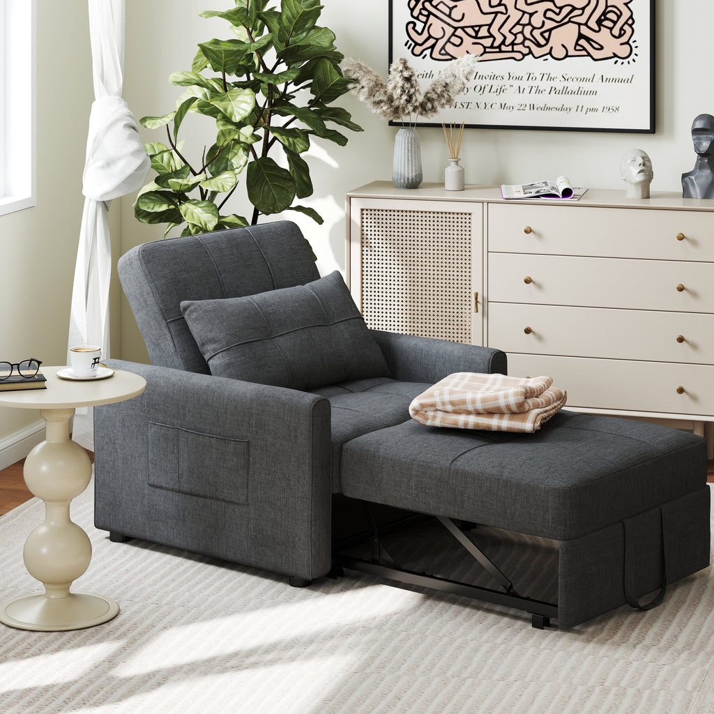 3-in-1 verstellbares Schlafsofa, ausziehbares Sesselsofa, umwandelbares Klappbett für das Wohnzimmer