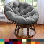 42 Zoll Papasan-Sessel aus Rattan mit Twill-Kissen