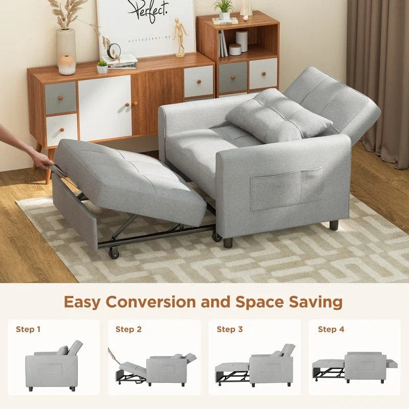 3-in-1 verstellbares Schlafsofa, ausziehbares Sesselsofa, umwandelbares Klappbett für das Wohnzimmer