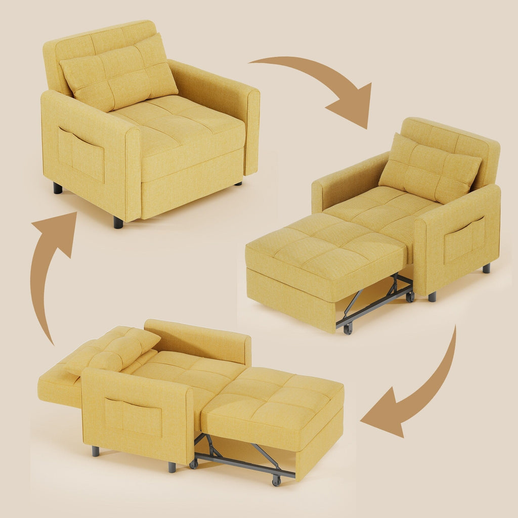 3-in-1 verstellbares Schlafsofa, ausziehbares Sesselsofa, umwandelbares Klappbett für das Wohnzimmer